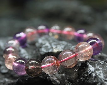 Super Seven AAA grade natural crystal bracelet bead size 10.5mm ︳ Yoga ︳ Healing ︳Girls︳Women  ︳ Gift