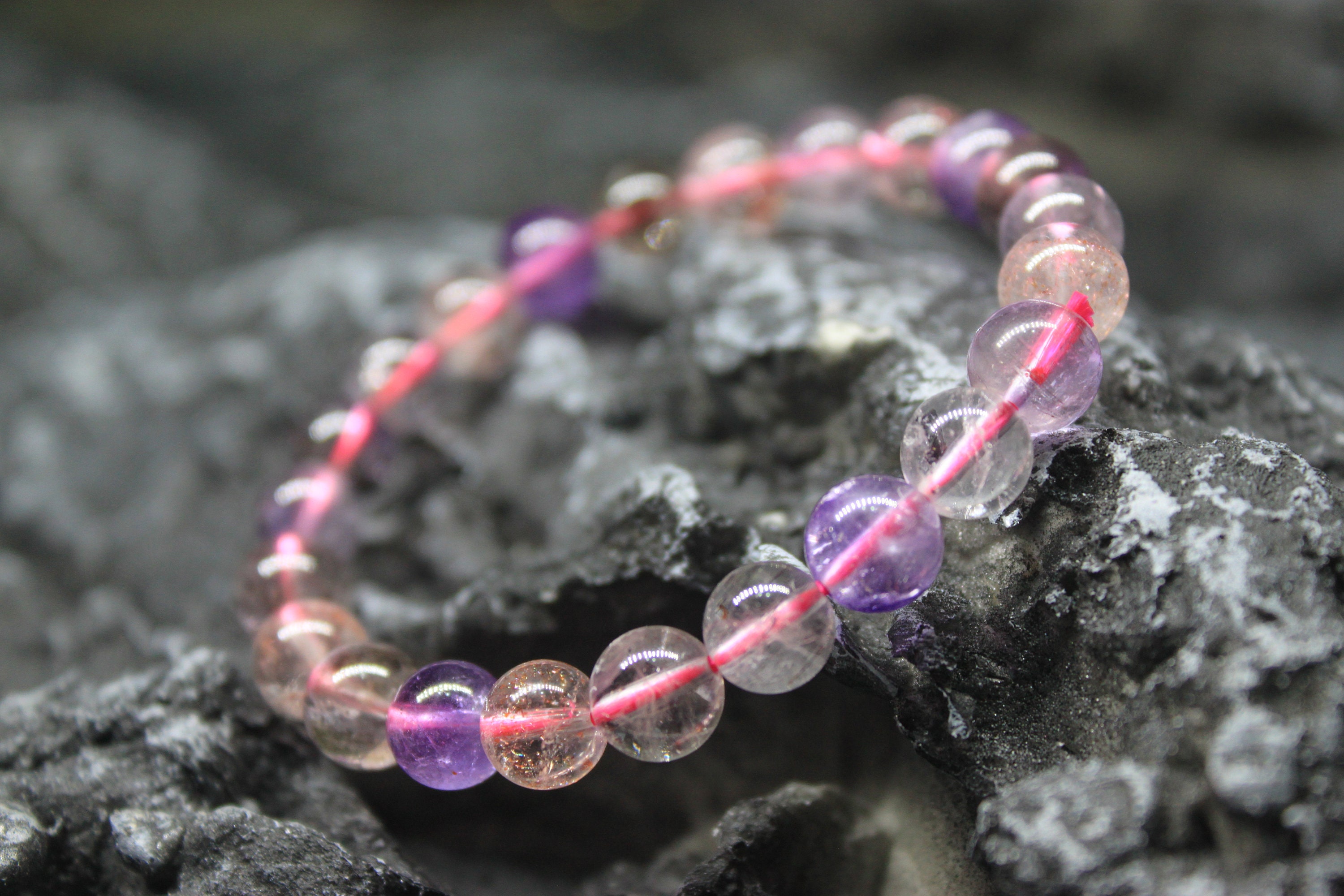 Super Seven AAA grade natural crystal bracelet bead size 8mm ︳Women ︳Girls
