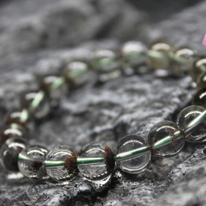 Green phantom natural crystal bracelet bead size 10mm ︳Women  ︳Girls  ︳Boys︳Unisex kids