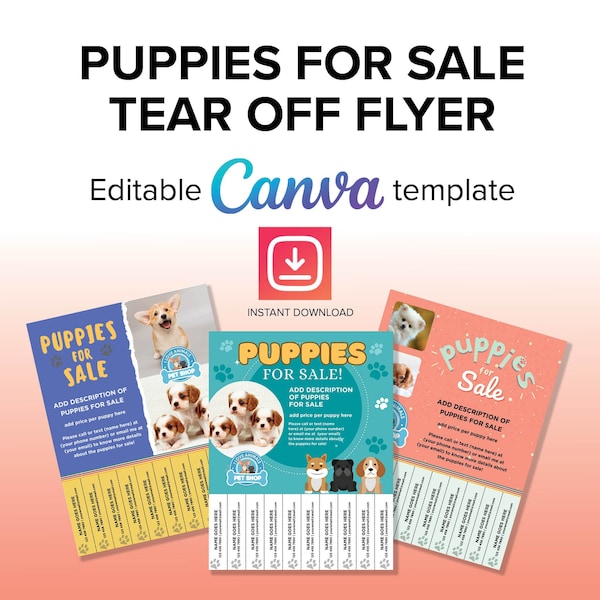 Pet care, Puppies for sale flyer template, Dog breeder flyer