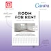 Room for Rent Flyer Template: Minimalist Apartment Rental Ad (digital ...