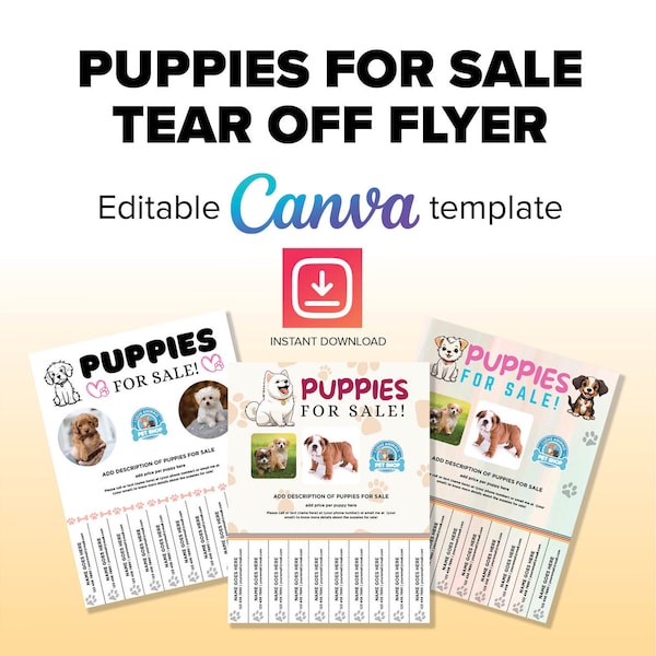 Pet care, Puppies for sale flyer template, Dog breeder flyer