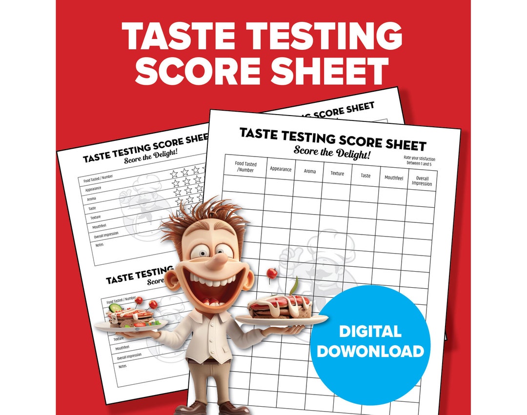 Taste Testing Score Card Printable: Cooking Competition (digital ...