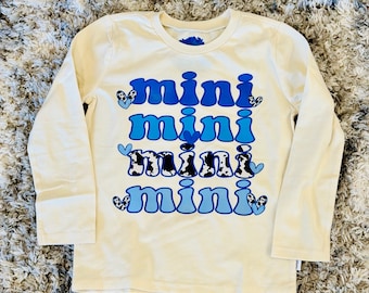 Mini Cow Print with Hearts Graphic T-Shirt: Mama Matching Shirt