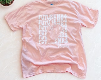 Future Mrs. PNG: Retro Stacked Font with Engagement Ring (Digital Download