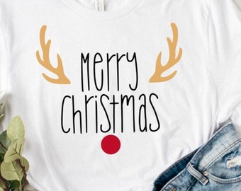 Rudolph Reindeer Merry Christmas Unisex T-Shirt