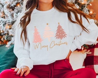 Pink Christmas Trees T-Shirt | Merry Christmas Unisex Tee