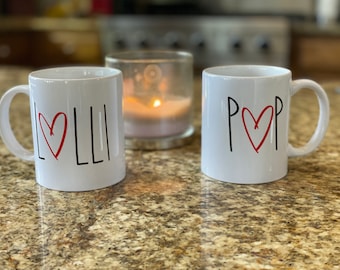 Lolli and Pop grandparents mugs