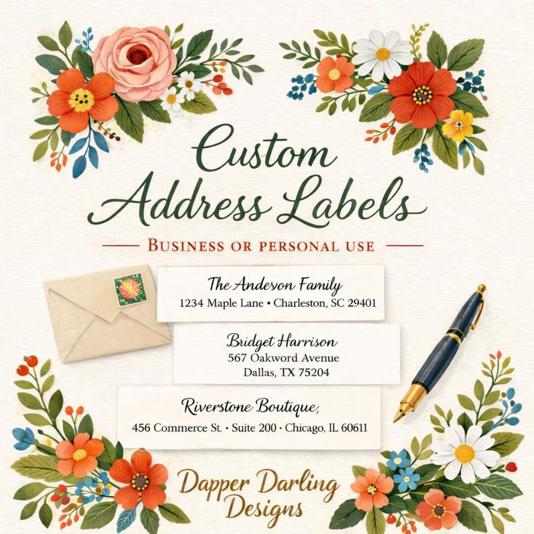 Custom Return Address Labels | Personalized Business & Home - Etsy