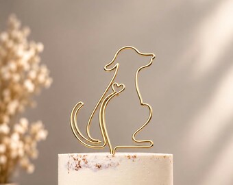 Décoration de gâteau pour chien personnalisée à partir d'une photo | Décoration de gâteau idéale pour l'anniversaire de votre chien | Silhouette en fil de fer réalisée à la main, cadeau parfait pour les amoureux des chiens