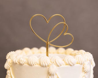 Cœurs décoratifs en fil de fer pour gâteau de mariage, décoration de gâteau en forme de cœur, gâteau de mariage, mairie, fiançailles