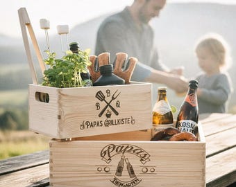 Vatertagsgeschenk, DIY Vatertag Holzkiste, Geschenk Papa, Grillgeschenk Papa, Geschenk Vatertag, Papa Geschenk, Männergeschenk