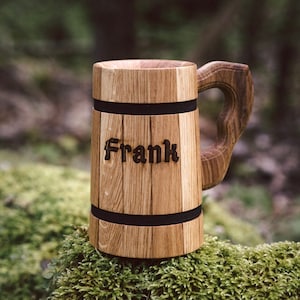 Personalized beer mug, wooden beer mug, beer mug with engraving, men&#39;s gifts, Father&#39;s Day, birthday man