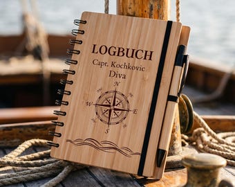 Logbuch personalisiert, Schiff Geschenk, Logbuch, Kapitän Geschenk, Schiffsreise, Notizbuch