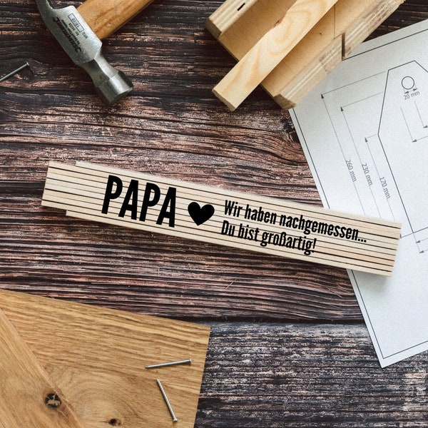 Geschenke für Männer, Zollstock Papa, Vatertagsgeschenk, Papa Geschenk, Papa, Opa Geschenk, Zollstock personalisiert