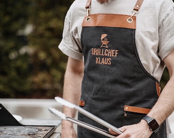 BBQ-schort, Vaderdagcadeau, gepersonaliseerd BBQ-schort, heren BBQ-schort, BBQ-accessoires, cadeau voor mannen, cadeau voor papa, BBQ