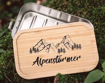 Berge, Brotdose personalisiert, Lunchbox wandern, Wandern Geschenk, Berge Geschenk, Männergeschenke