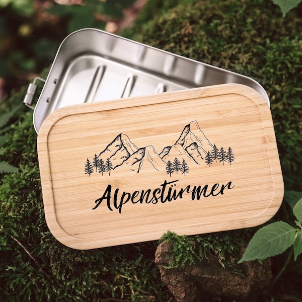 Berge, Brotdose personalisiert, Lunchbox wandern, Wandern Geschenk, Berge Geschenk, Männergeschenke