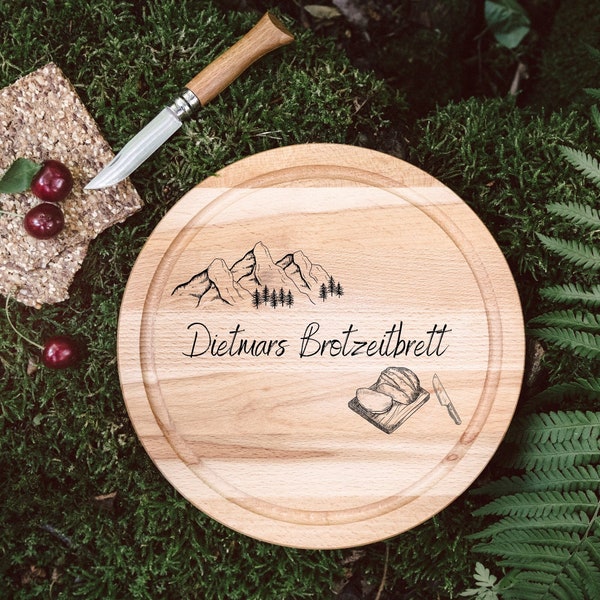 Brotzeitbrett, Frühstücksbrett personalisiert, Geschenke für Männer, Brotzeitbrett personalisiert, Holzbrett personalisiert