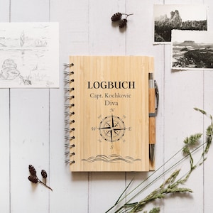 Logbuch personalisiert, Schiff Geschenk, Logbuch, Kapitän Geschenk, Schiffsreise