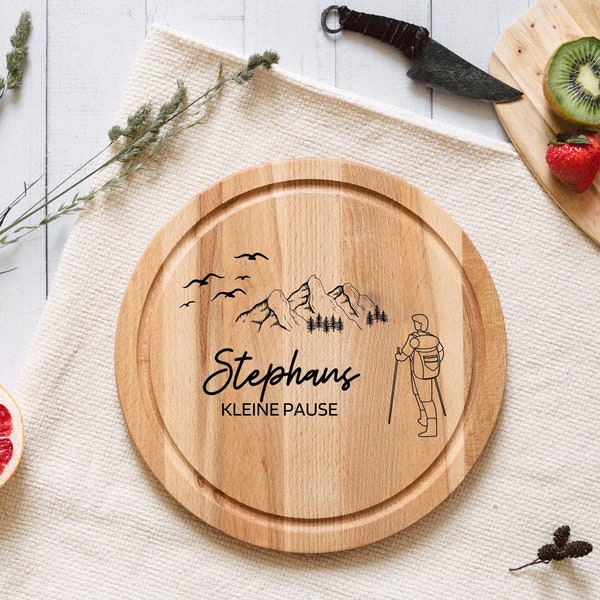 Hiking gift, wooden board with engraving, breakfast board personalized, wooden board personalized, gift camper, snack board