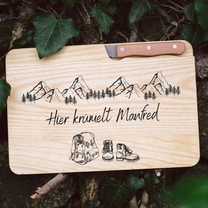 Personalized snack board, gifts for men, cutting board, snack board, mountains snack board, men's gift