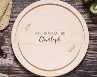 Brotzeitbrett personalisiert, Brett personalisiert, Rundes Schneidebrett, Jausenbrett Rund, Brotzeitbrett, Brett Brotzeit