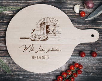 Pizzabrett, Pizza, Pizzateller, Pizzageschenk, Pizzateller personalisiert, Männergeschenk Geburtstag, Pizzabäcker, Vatertag Pizza