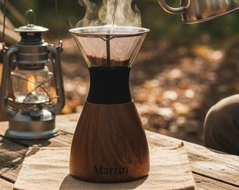 personalisierter Kaffeebereiter, Geschenk für Kaffeeliebhaber, Campingzubehör, Kaffeemaschine, handgefilterter Kaffee, camping