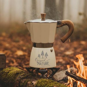 Cafetière italienne personnalisée, cafetière moka, cadeau pour campeurs et amateurs de café, machine à expresso, cafetière moka