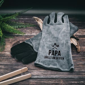Personalized grilling gloves, Father's Day gift, grilling accessories, grilling, Father's Day, BBQ gift, Dad gift, grilling gloves Grau