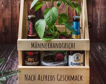 Männerhandtasche, Geschenke für Männer Geburtstag, Bierträger, 30. Geburtstag Mann, Männer Geschenk, Männerhandtasche Holz