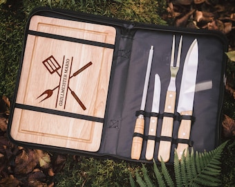 Grillset, Grillen Geschenk, Grill Accessories, Grillbrett, Geschenke für Männer, Grill, Schneidebrett Männer, Grillen, Vatertag