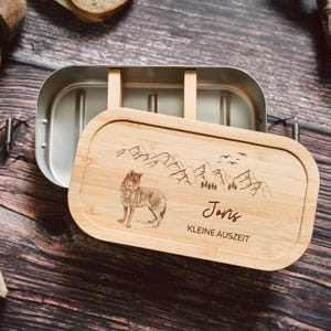 Wolf, Brotdose Wolf, Lunchbox Wolf, Wolf Geschenk, Brotdose für Männer, Edelstahlbrotdose Mann, Wolf, Brotzeitbox Wolf