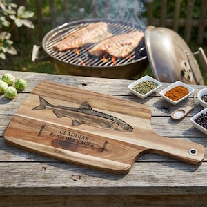 Angler Geschenk, Angeln, Geschenke für Männer, Schneidebrett Männer, Angeln Geschenk, Männer Geschenk, Fisch