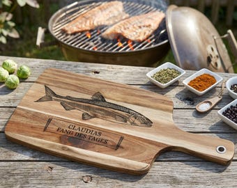 Angler Geschenk, Angeln, Geschenke für Männer, Schneidebrett Männer, Angeln Geschenk, Männer Geschenk, Fisch