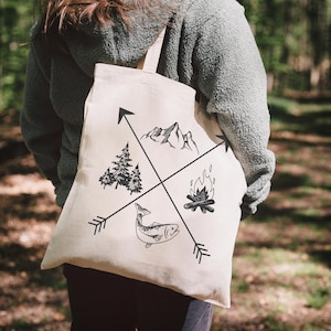 Baumwolltasche, Jutebeutel Erwachsene, Angler Geschenk, Fahrrad Geschenk, Camper Geschenk, Wohnwagen, Hund
