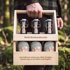 Geschenke für Männer, Bierträger, 60. Geburtstag Mann, Männerhandtasche Holz, Bier, Bier Geschenk, Geburtstagsgeschenk Mann, Vatertag