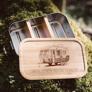 Brotdose Camping, Geschenke für Männer, Brotdose Edelstahl personalisiert, Geschenkideen für Männer, Camper Geschenk, Wohnwagen