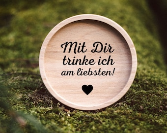 Glasuntersetzer, Untersetzer für Gläser, Untersetzer personalisiert, Untersetzer Holz, Geschenke für Männer, Home Deko