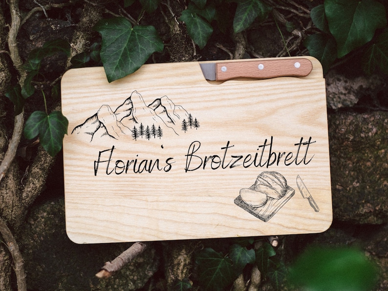 Bread board, gifts for men, bread board personalized, cutting board personalized, wooden board personalized, snack board image 1