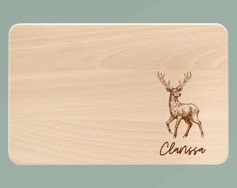 Hirsch Brett, Hirsch Schneidebrett, Holzbrett, Jausenbrett Hirsch, Geschenke für Jäger, Opa Geschenk, Geschenk Jagen