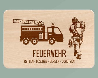 Feuerwehr, Feuerwehr Frühstücksbrett, Feuerwehr Geschenk Männer, Geschenke Feuerwehr, Männergeschenke