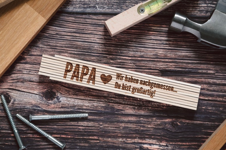 Father's Day Gift, Gifts for Men, Dad Birthday Gift, Ruler Dad, Gift Dad, Best Dad PAPA...wir haben...