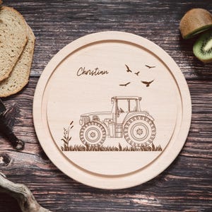 Traktor, Geburtstagsgeschenk Mann, Bauern Geschenk, Frühstücksbrett Traktor, Geschenke für Bauern