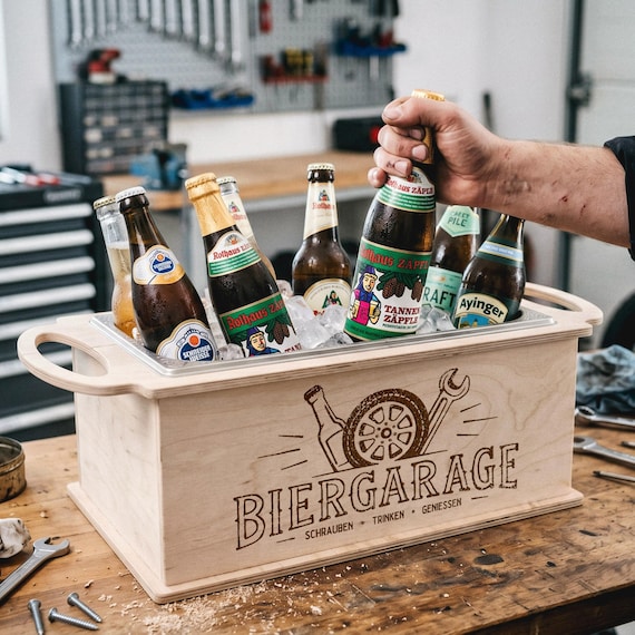 Getränkekühler Werkstatt, Bierkühler, Geschenk Schrauber, Männergeschenke, Geburtstagsgeschenk Mann, personalisierbar, Garage