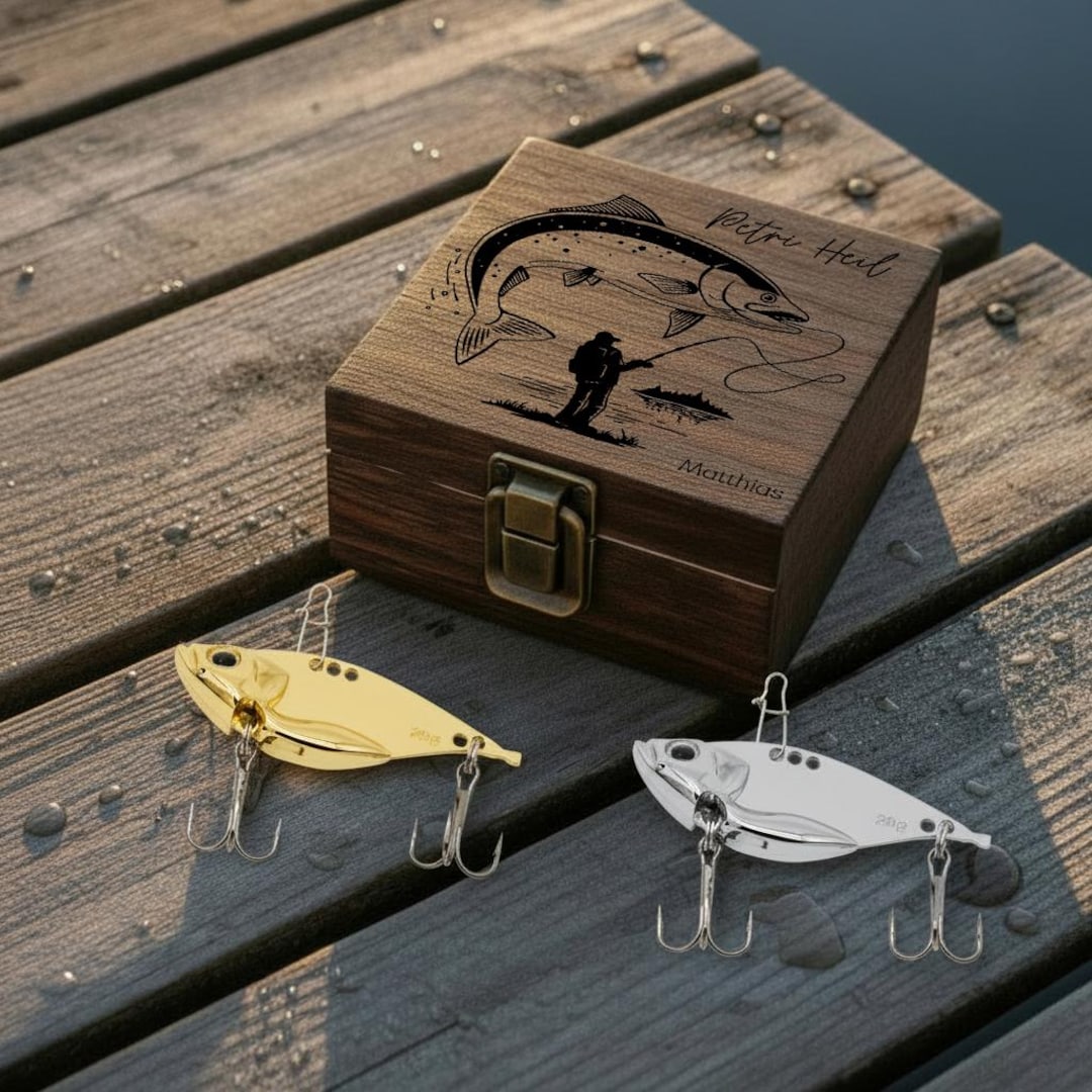 Personalized Fishing Tackle Box With Hooks, Father-son Gift, Fishing ...