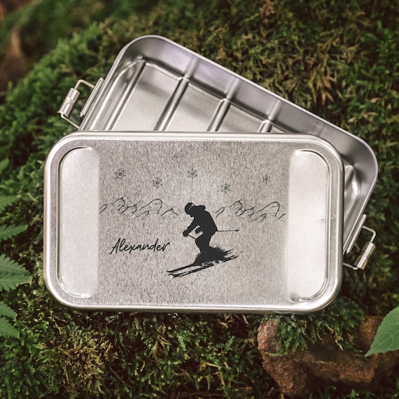 Skifahren Geschenk, Geschenke Für Männer, Brotdose Edelstahl Personalisiert, Geschenk Opa, Ski