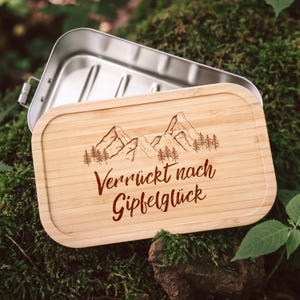 Brotdose Berge, Geschenke für Männer, Brotdose personalisiert, Brotdose Wandern, Jausenbox, Frühstücksbox, Abenteuernah