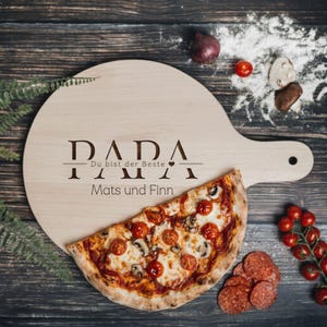 Pizzabrett, Vatertagsgeschenk, Pizza, Pizzabrett personalisiert, Pizzateller, Papa Geschenk, Geschenke für Männer, Pizzaschieber